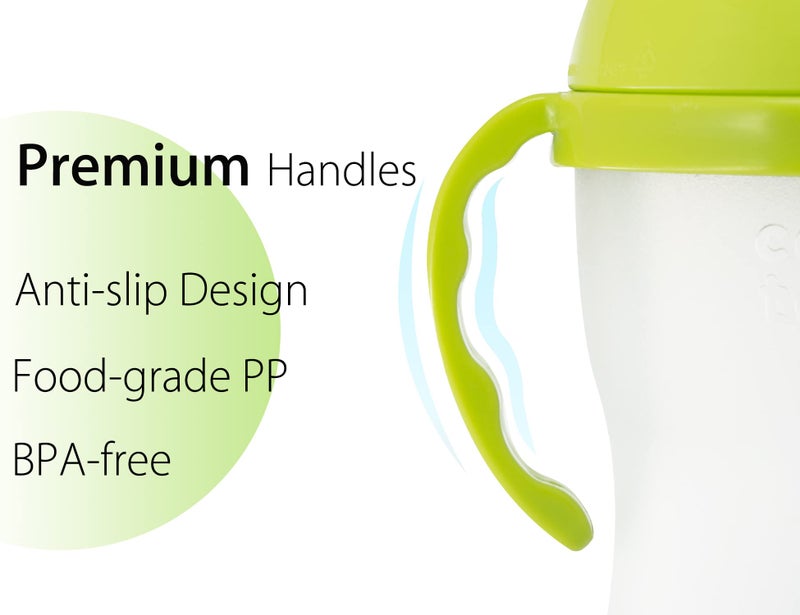 CHUBBIEE Baby Bottle Handles for Comotomo 5 Ounce & 8 Ounce Silicone Baby Bottles, Compatible Comotomo Bottle Holder for Baby, Pack of 2, Green - Image 5